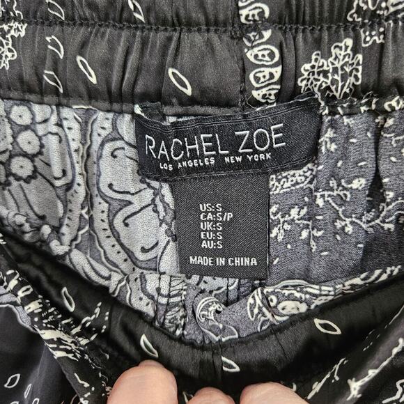 Rachel Zoe Paisley Wide Leg Silky Pants Elastic Waist Womens Size Small - Picture 7 of 8